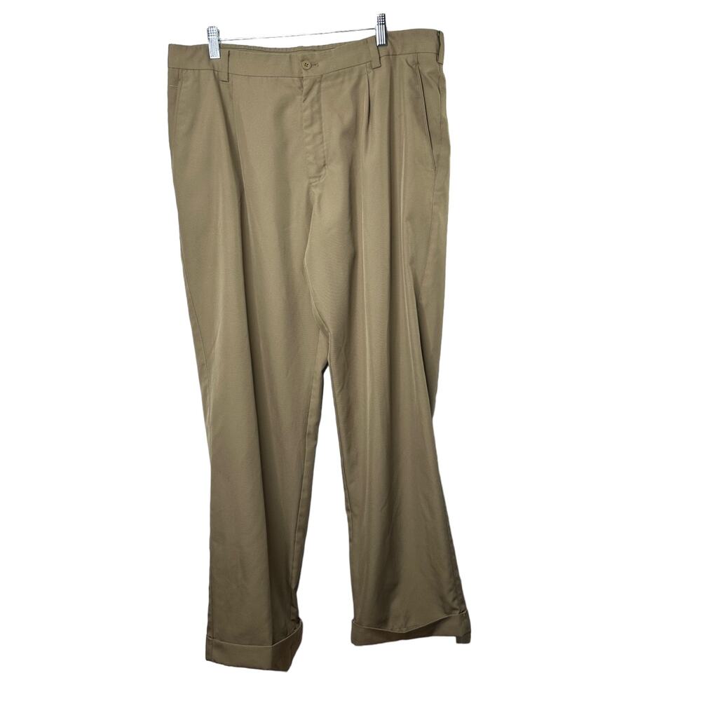Nike Dri-Fit Golf Khaki Flat Front Cuffed Pants Men's 36x32